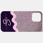 Elegante Gouden Golf Glitter Geborduurde Naam Case-Mate iPhone Case (Achterkant (horizontaal))