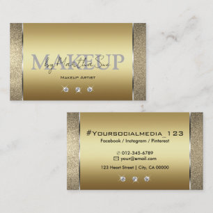 Elegante Gouden Gouden Edele Glitter met Diamanten Visitekaartje