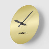 Elegante Gouden Gradiënt Monogram Gepersonaliseerd Ronde Klok (Hoek)