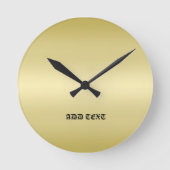 Elegante Gouden Gradiënt Monogram Gepersonaliseerd Ronde Klok (Voorkant)