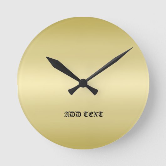 Elegante Gouden Gradiënt Monogram Gepersonaliseerd Ronde Klok (Voorkant)