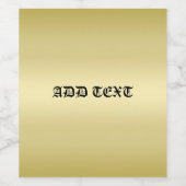 Elegante Gouden Gradiënt Monogram Gepersonaliseerd Wijn Etiket (Enkel label)