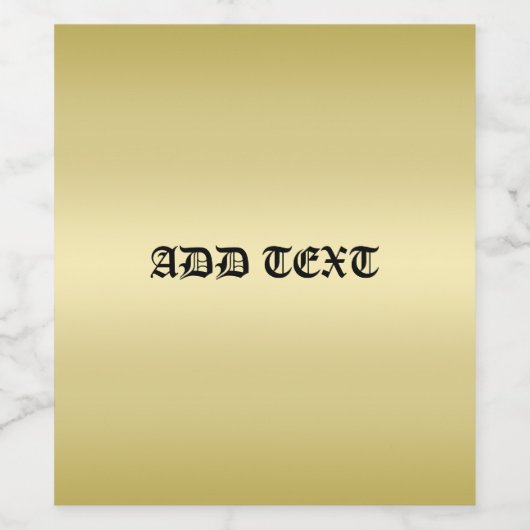 Elegante Gouden Gradiënt Monogram Gepersonaliseerd Wijn Etiket (Enkel label)