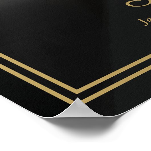 Elegante gouden grens Viering van het leven Fotote Poster (Hoek)