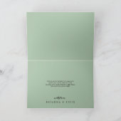 Elegante gouden groen gevouwen bruiloft dank u bedankkaart (Binnen)