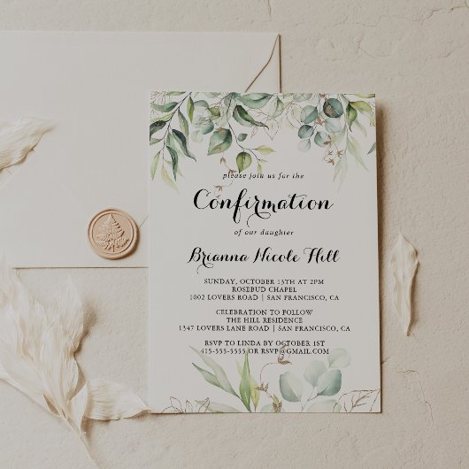 Elegante gouden groen kalligrafie bevestiging kaart