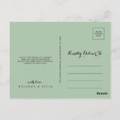 Elegante gouden groen kalligrafie dank u briefkaart (Achterkant)