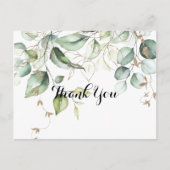 Elegante gouden groen kalligrafie dank u briefkaart (Voorkant)