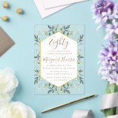 Elegante gouden groen laat 80e tachtig verjaardag acryl uitnodigingen (Insitu (Huwelijk))