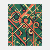Elegante Gouden & Groene Art Deco Geometrische Dek Fleece Deken (Voorkant)