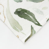 Elegante gouden groene bladeren fleece deken (Hoek)