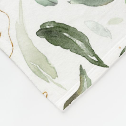 Elegante gouden groene bladeren fleece deken (Hoek)