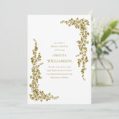 Elegante Gouden Groene Bruids-Shower Kader Formeel Kaart (Staand voorkant)