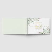 Elegante Gouden Groene Bruidsdouche Gastenboek (Volledig)
