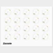 Elegante gouden groene Eucaliptus bruiloft Classic Ronde Sticker (Vel)