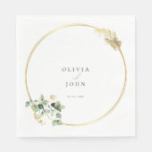 Elegante gouden groene Eucaliptus bruiloft Servet (Voorkant)