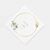 Elegante gouden groene Eucaliptus bruiloft Servet (Hoek)