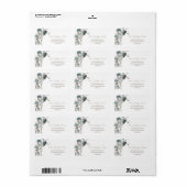 Elegante Gouden Groene Glanzende Bladeren Bruiloft Etiket (Full Sheet)