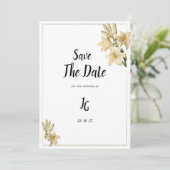 Elegante gouden groene witte leliebloem Save The D Kaart (Staand voorkant)