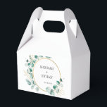Elegante gouden groenvoorziening Eucalyptus gepers Bedankdoosjes<br><div class="desc">Elegante gouden groenvoorziening Eucalyptus gepersonaliseerde favoriet dozen</div>