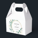 Elegante gouden groenvoorziening eucalyptus gepers bedankdoosjes<br><div class="desc">Elegante gouden groenvoorziening eucalyptus gepersonaliseerde favorietdozen</div>