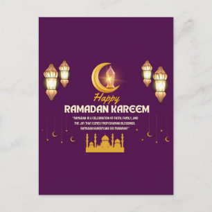 Elegante Gouden Halve Maan Ramadan Mubarak Groet Briefkaart