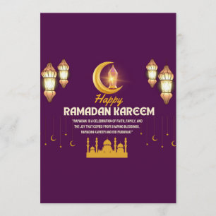 Elegante Gouden Halve Maan Ramadan Mubarak Groet Kaart