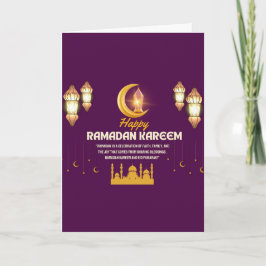 Elegante Gouden Halve Maan Ramadan Mubarak Groet Kaart