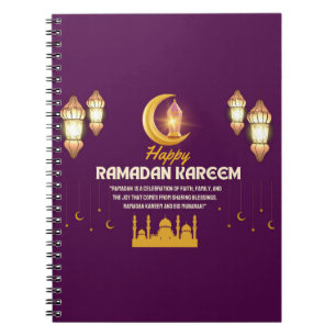 Elegante Gouden Halve Maan Ramadan Mubarak Groet Notitieboek
