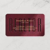 Elegante gouden handgeschreven scriptnaam makelaar visitekaartje (Achterkant)