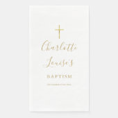 Elegante gouden handtekening script doop servet (Voorkant)