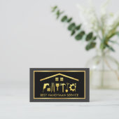 Elegante Gouden Handyman Tools Frame Visitekaartje (Staand voorkant)