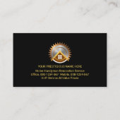 Elegante gouden Handyman Tools Lijst op houten pan Visitekaartje (Achterkant)