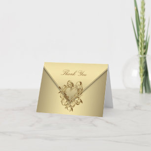 Elegante gouden hart bedankkaartjes bedankkaart