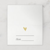 Elegante gouden hart bruiloft gevouwen plaats kaar plaatskaartje (Buitenkant ongevouwen)