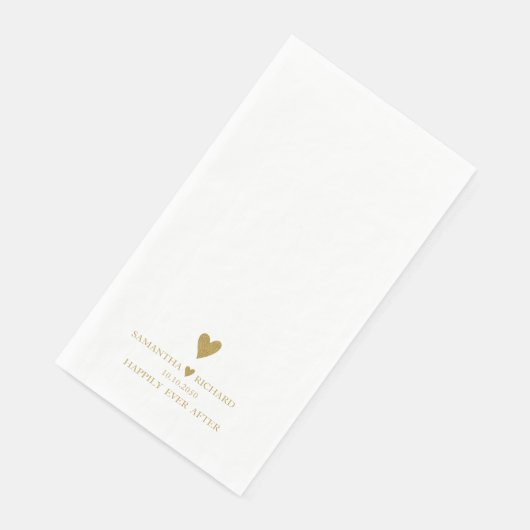 Elegante gouden hart bruiloft nog lang en gelukkig servet (Hoek)