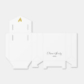 Elegante Gouden Hart Chic Witte Trouwgunstbox Bedankdoosjes (Uitgevouwen)