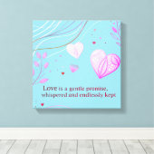 Elegante Gouden Hart Liefde Kunst Canvas Afdruk (Insitu (Houten vloer))