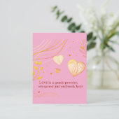 Elegante Gouden Hart Liefdeskunst Briefkaart (Staand voorkant)