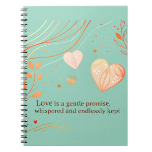 Elegante Gouden Hart Liefdeskunst Notitieboek