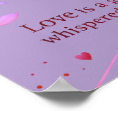Elegante Gouden Hart Liefdeskunst Poster (Hoek)