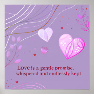 Elegante Gouden Hart Liefdeskunst Poster