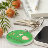 Elegante Gouden Hart Liefdeskunst  Sleutelhanger (Voorkant Rechts)