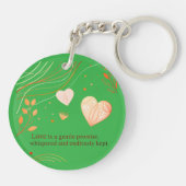 Elegante Gouden Hart Liefdeskunst  Sleutelhanger (Achterkant)