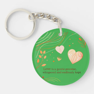 Elegante Gouden Hart Liefdeskunst Sleutelhanger