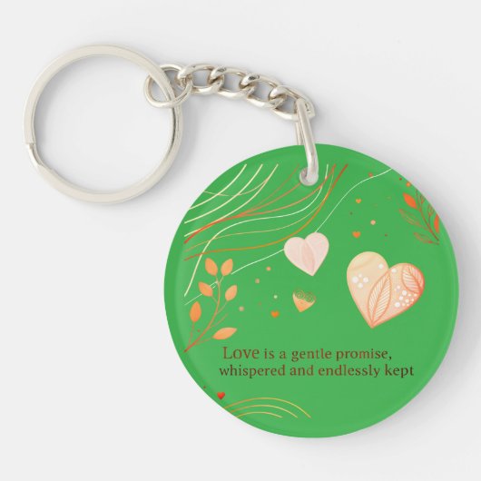Elegante Gouden Hart Liefdeskunst  Sleutelhanger (Voorkant)