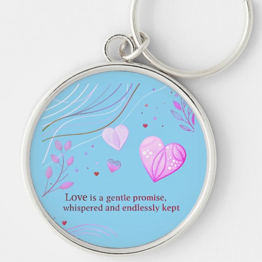 Elegante Gouden Hart Liefdeskunst Sleutelhanger (Voorkant)