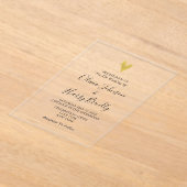 Elegante gouden hart moderne bruiloft acryl uitnodigingen (Laagn)