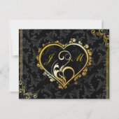 Elegante Gouden Hart Monogram Bruidsmeisje Kaart (Voorkant)
