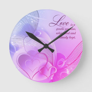 Elegante Gouden Hart Romance Kunst Ronde Klok